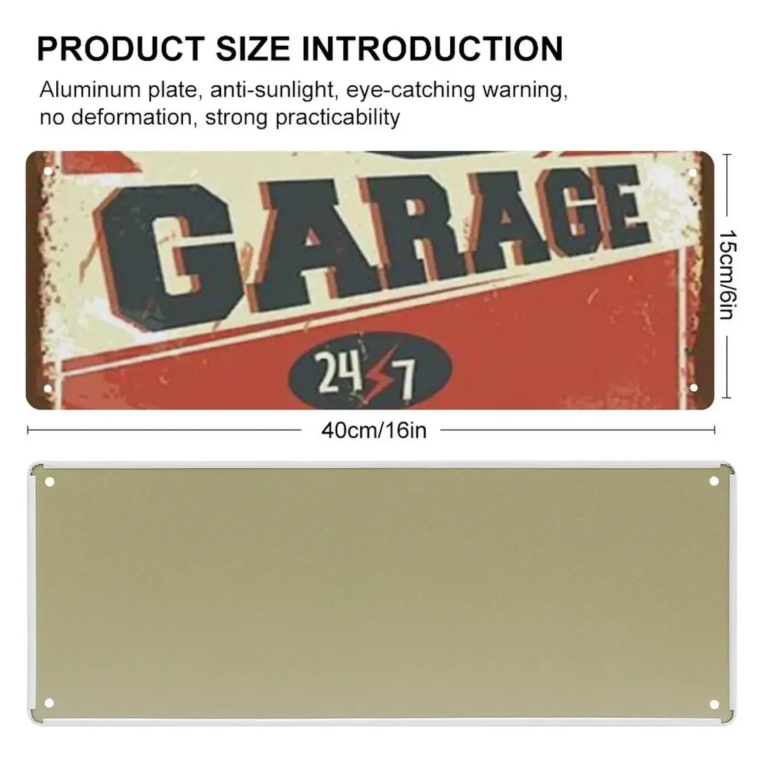 Custom Vintage Metal Sign 16x6 with Your Own Design for Garage or Man Cave — photo 6