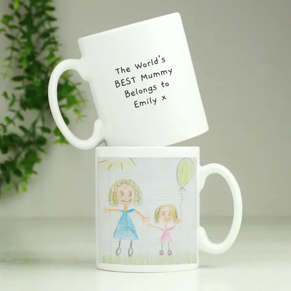 Personalised Childrens Drawing Mug, Custom Photo Upload Mug, Special Gifts