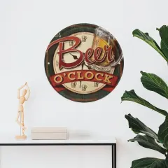 Custom Metal Bar Sign, Round Iron Wall Decor with Your Design, Gift for Dad thumbnail 2
