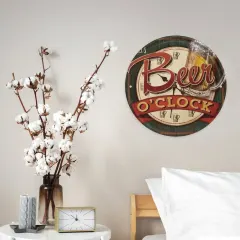 Custom Metal Bar Sign, Round Iron Wall Decor with Your Design, Gift for Dad thumbnail 3