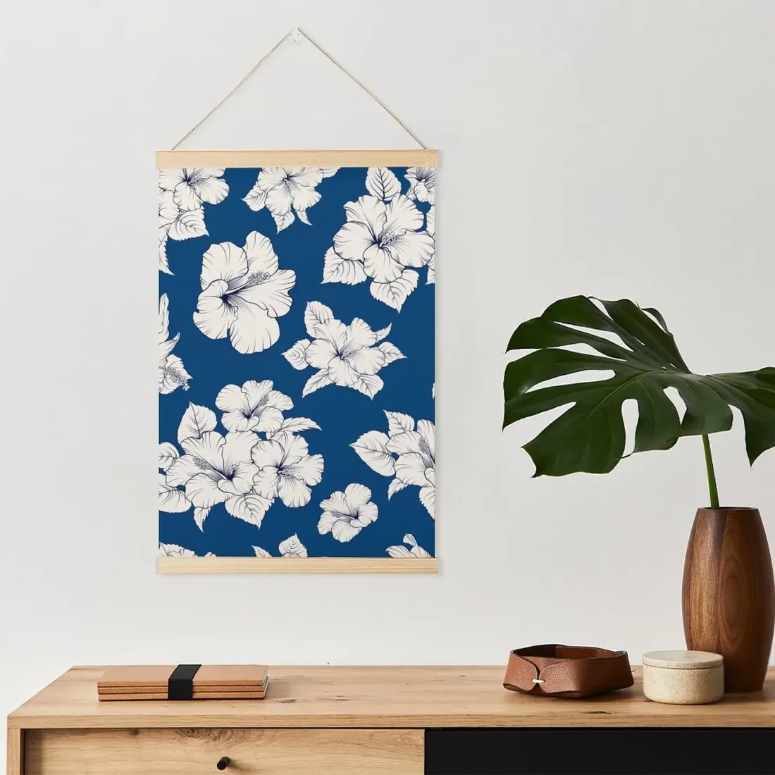 Custom Hanging Canvas Print with Magnetic Wooden Hanger, Your Photo or Design