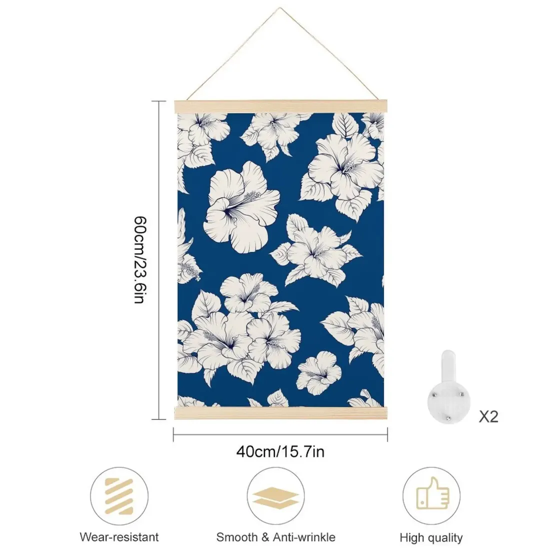 Custom Hanging Canvas Print with Magnetic Wooden Hanger, Your Photo or Design — photo 4