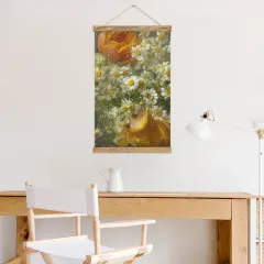 Personalized Hanging Canvas Print with Oak Wood Bars, Custom Photo Wall Art thumbnail 3