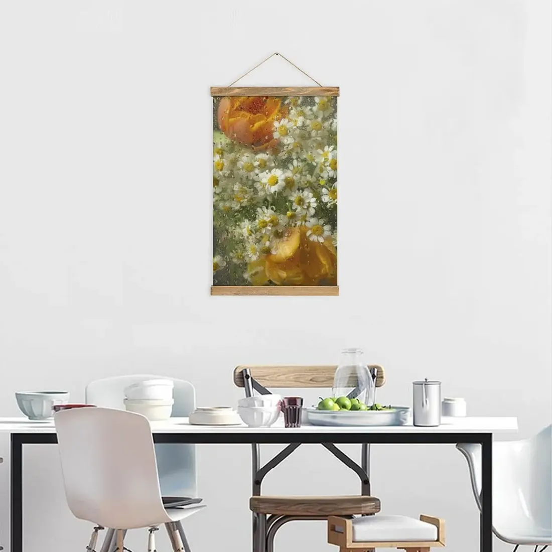 Personalized Hanging Canvas Print with Oak Wood Bars, Custom Photo Wall Art — photo 5