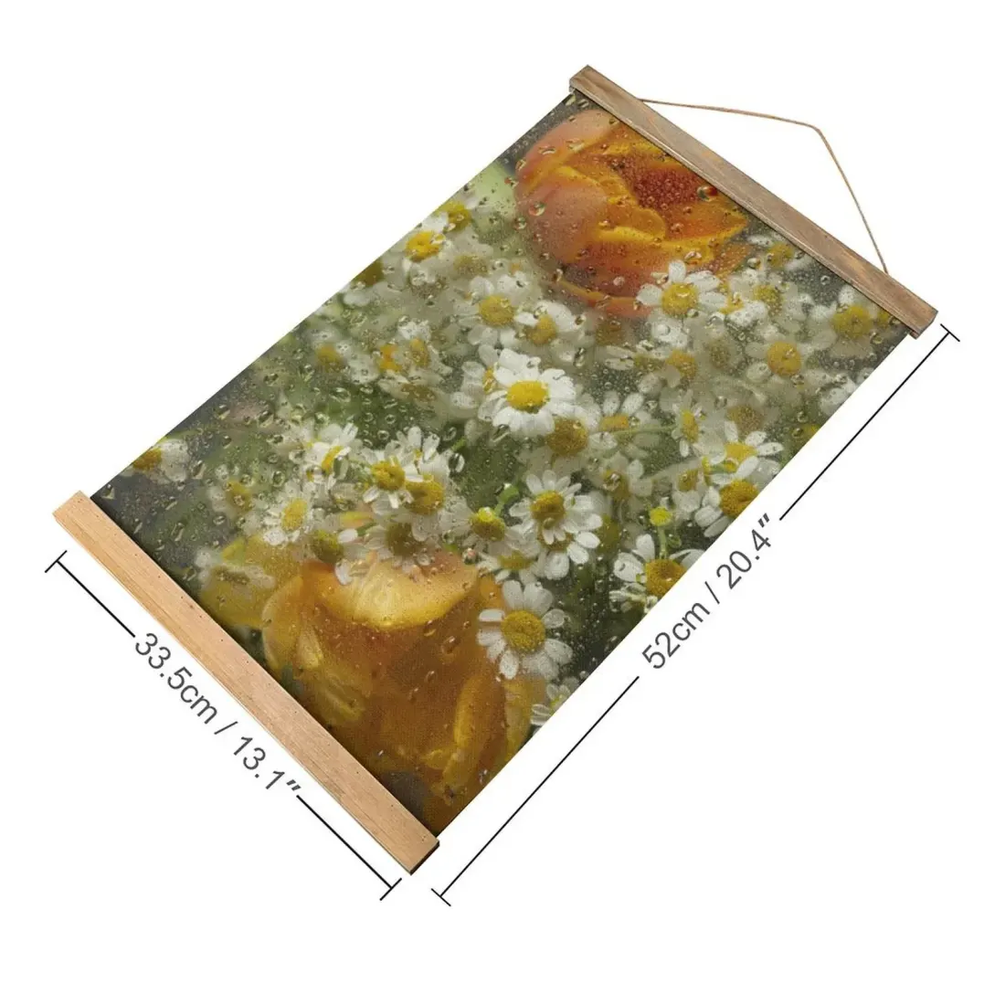 Personalized Hanging Canvas Print with Oak Wood Bars, Custom Photo Wall Art — photo 6