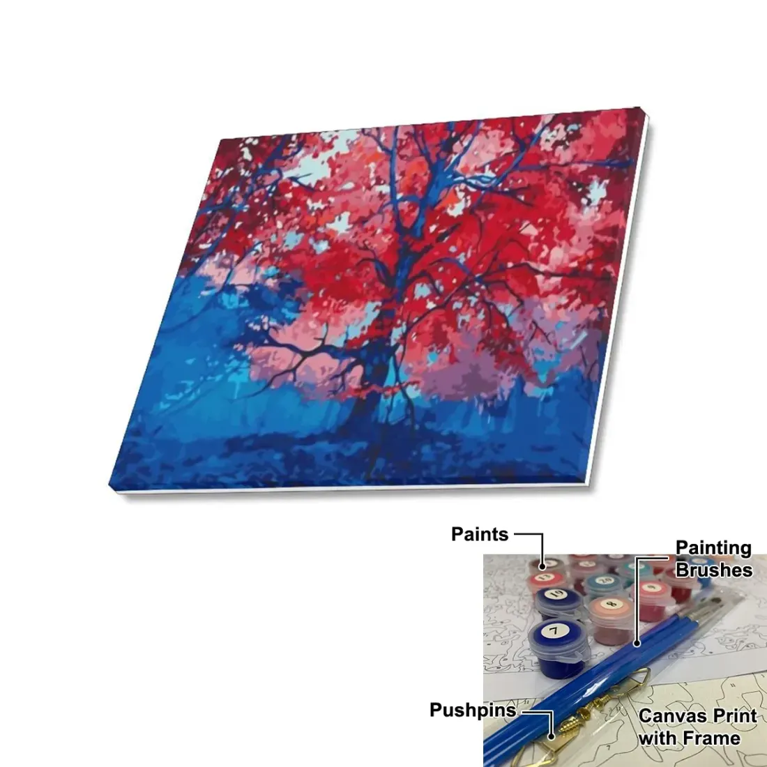Custom Paint by Numbers from Your Photo, 20x16 Framed Canvas Kit with Paints — photo 3