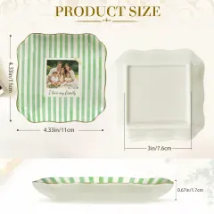 Custom Photo Jewelry Dish, Wavy Ceramic Ring Tray with Gold Rim for Mom thumbnail 6