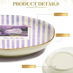Custom Photo Jewelry Dish, Wavy Ceramic Ring Tray with Gold Rim, Gift for Her thumbnail 5