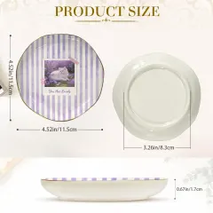 Custom Photo Jewelry Dish, Wavy Ceramic Ring Tray with Gold Rim, Gift for Her thumbnail 6