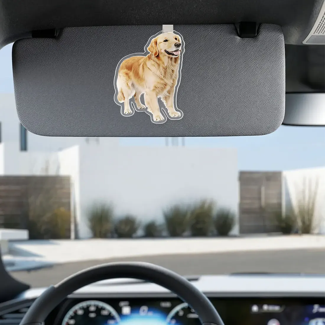 Custom Pet Photo Visor Clip, Acrylic Car Gift for Pet Lovers and Drivers