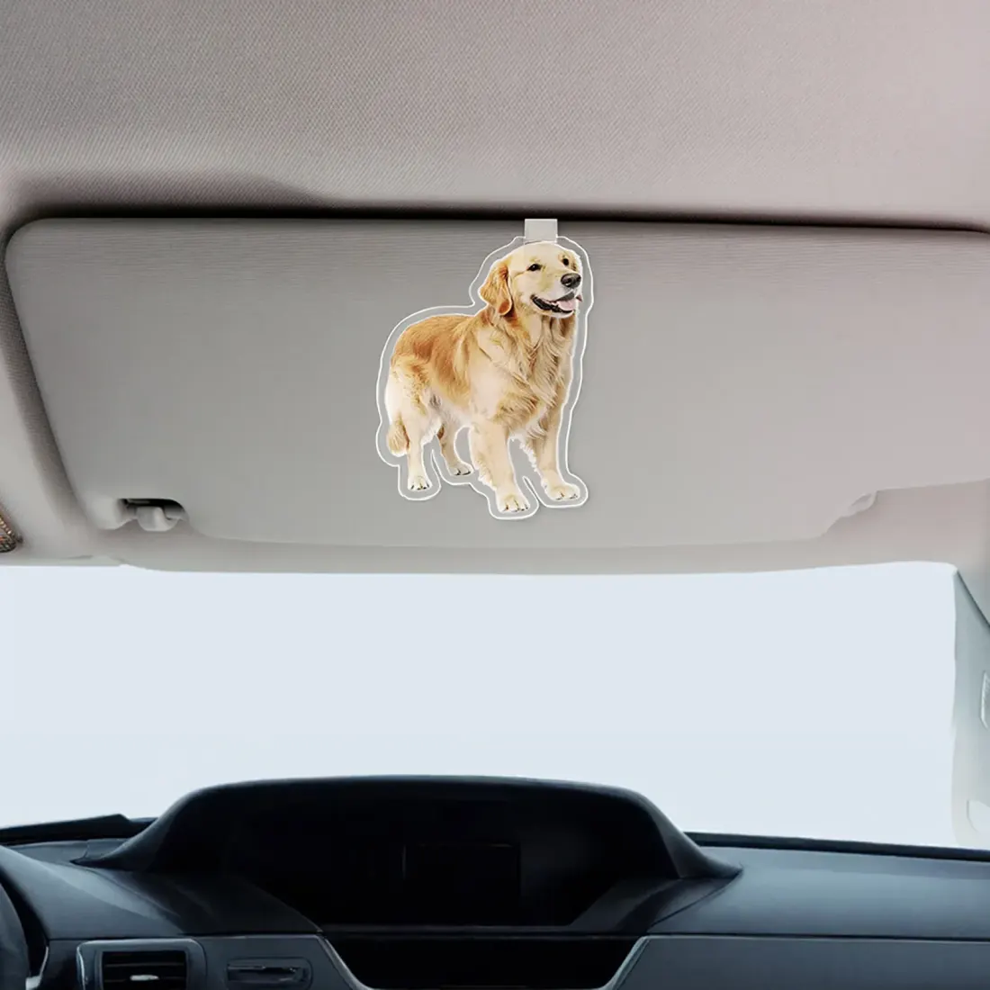 Custom Pet Photo Visor Clip, Acrylic Car Gift for Pet Lovers and Drivers — photo 2