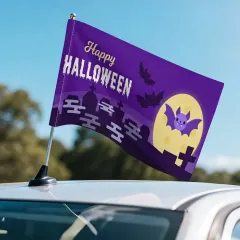 Custom Halloween Car Flag with Your Own Design for Trunk-or-Treat thumbnail 1