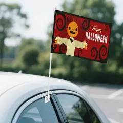 Custom Halloween Car Flag with Your Own Design for Trunk or Treat thumbnail 1
