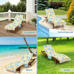Custom Beach Chair Towel with Side Pockets, Folds Into a Tote Bag thumbnail 5