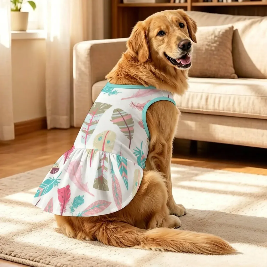 Custom Large Dog Dress with Your Own Design, Ruffled Skirt for Big Dogs — photo 2