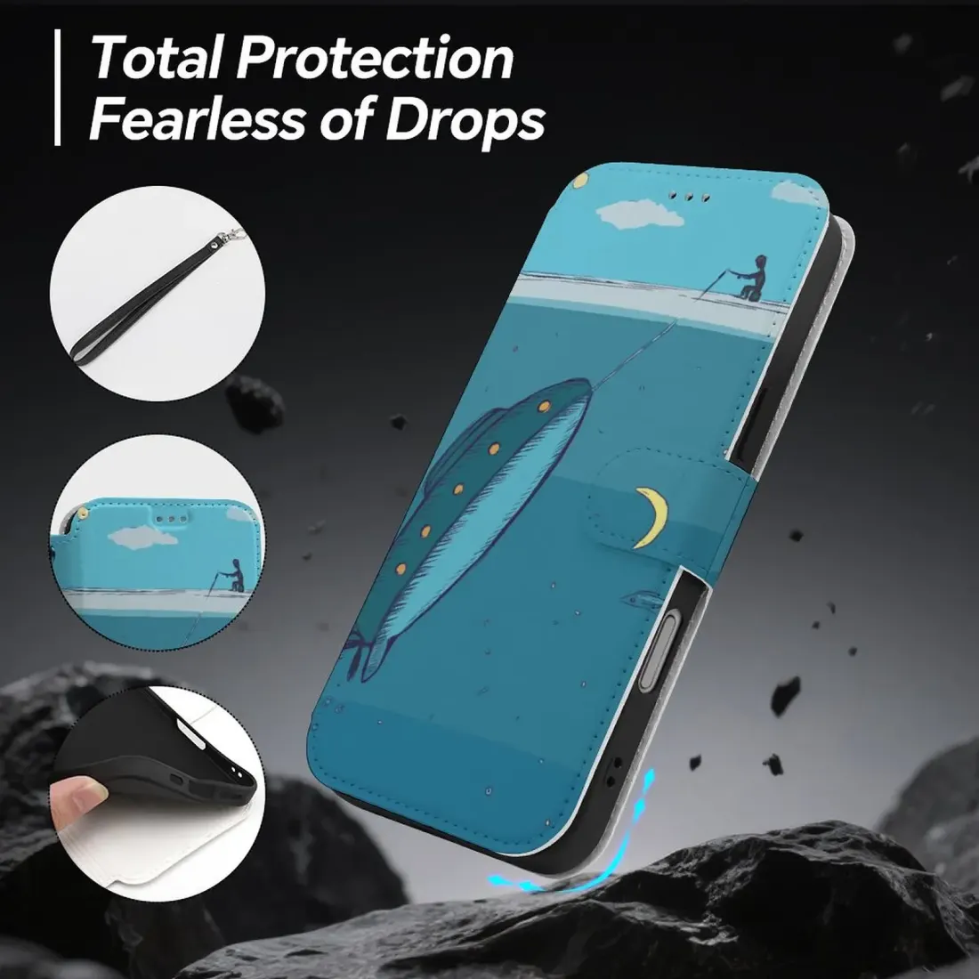 Custom Wallet Phone Case for iPhone 16 Plus with Your Photo and Wrist Strap — photo 3