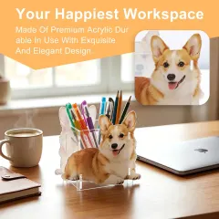 Custom Pet Photo Pen Holder, Shaped Acrylic Desk Organizer for Pet Lovers thumbnail 4