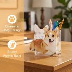 Custom Pet Photo Pen Holder, Shaped Acrylic Desk Organizer for Pet Lovers thumbnail 6