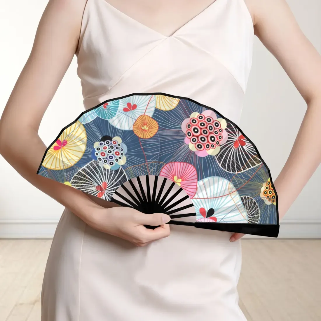 Custom Bamboo Folding Fan, Double-Sided Print With Your Own Design