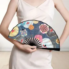 Custom Bamboo Folding Fan, Double-Sided Print With Your Own Design thumbnail 1