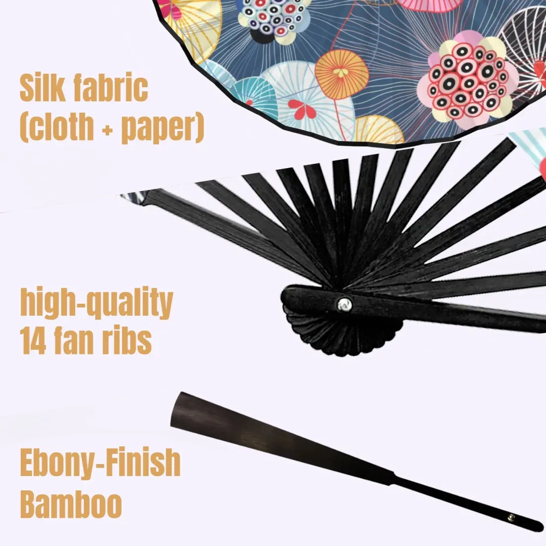 Custom Bamboo Folding Fan, Double-Sided Print With Your Own Design — photo 5