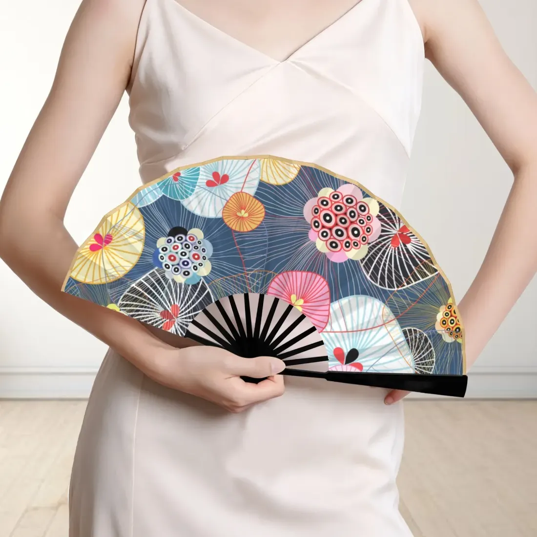 Custom Bamboo Folding Fan, Double-Sided Print With Your Own Design — photo 6