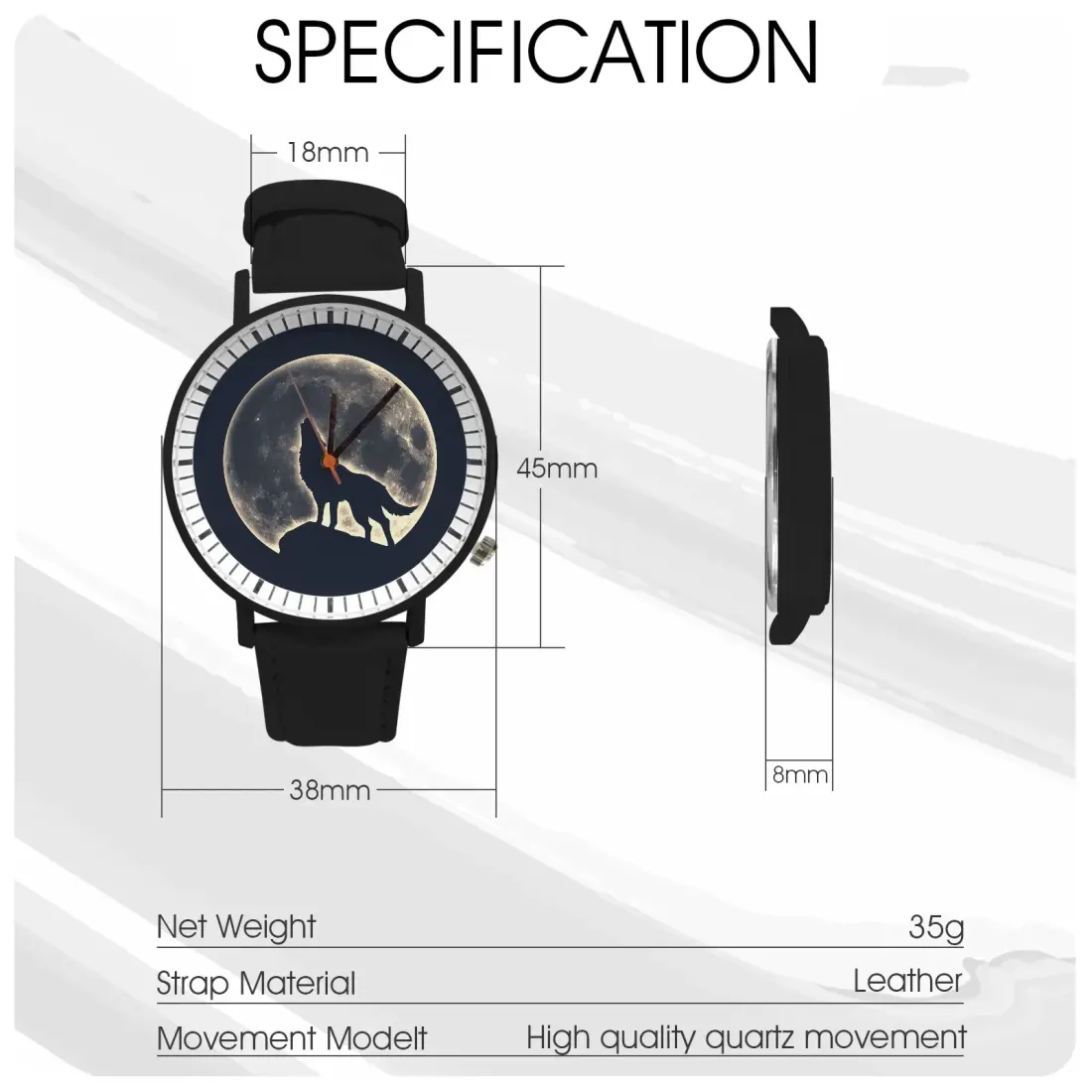 Custom Unisex Leather Strap Watch — photo 5