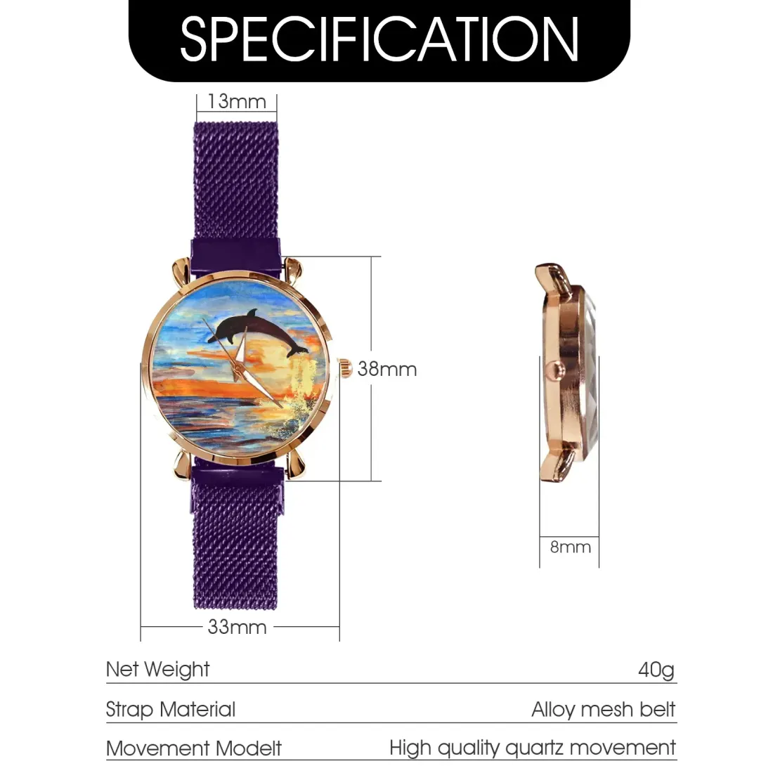 Custom Women's Magnetic Strap Watch — photo 4