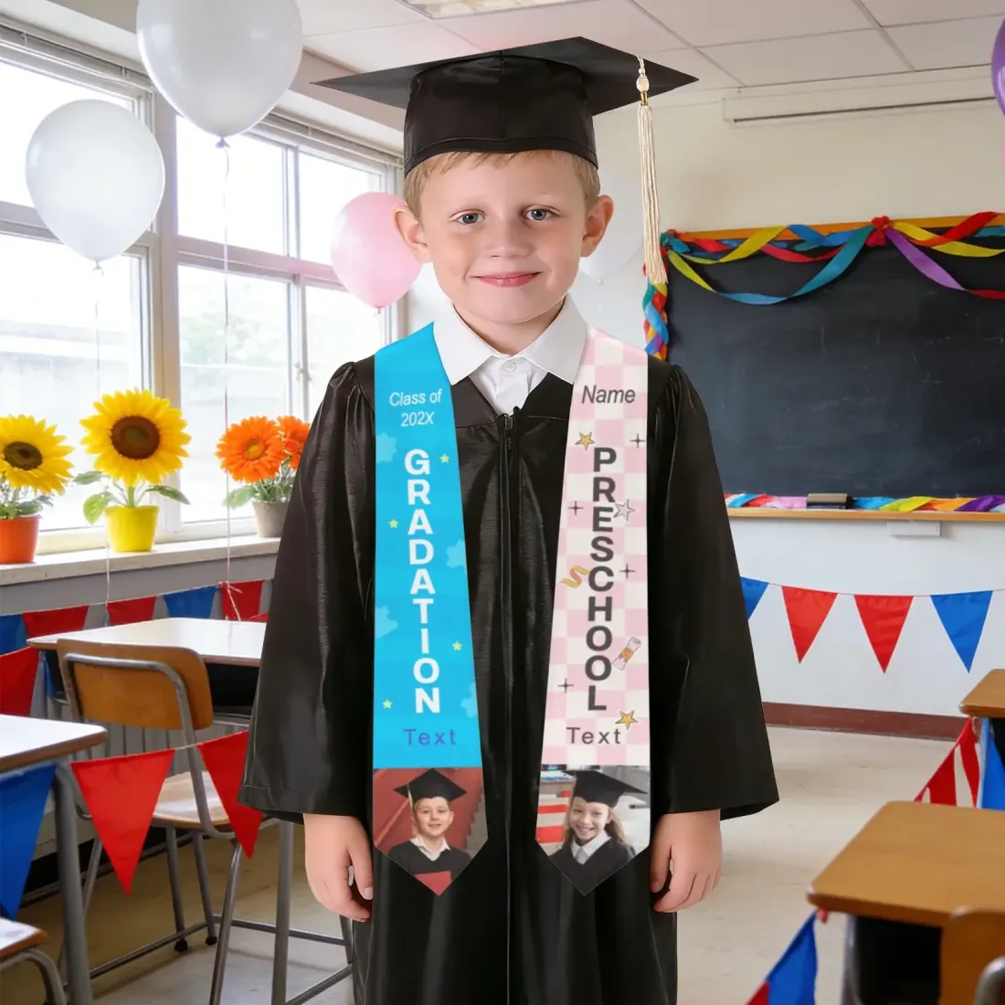 Custom Kids' Graduation Stole 3.9" × 53" — photo 2