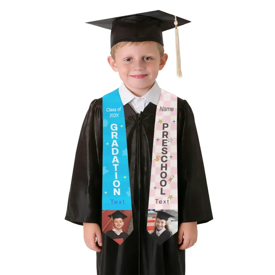 Custom Kids' Graduation Stole 3.9" × 53" — photo 3