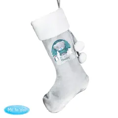 Personalised Christmas Stocking, Custom Tiny Tatty Teddy Design Silver Grey Stocking thumbnail 3