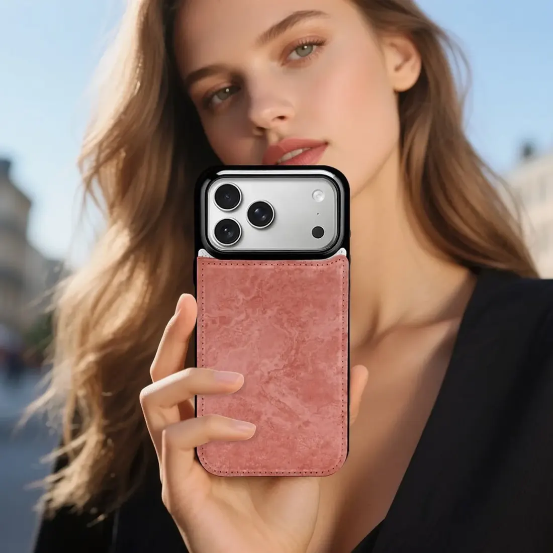 Personalized Wallet Phone Case for iPhone 17 Pro Max with Photo and Card Slots