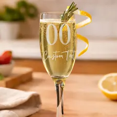 Personalised Age and Name Flute Glass, Custom Birthday Champagne Glass, Milestone Celebration Gift thumbnail 2