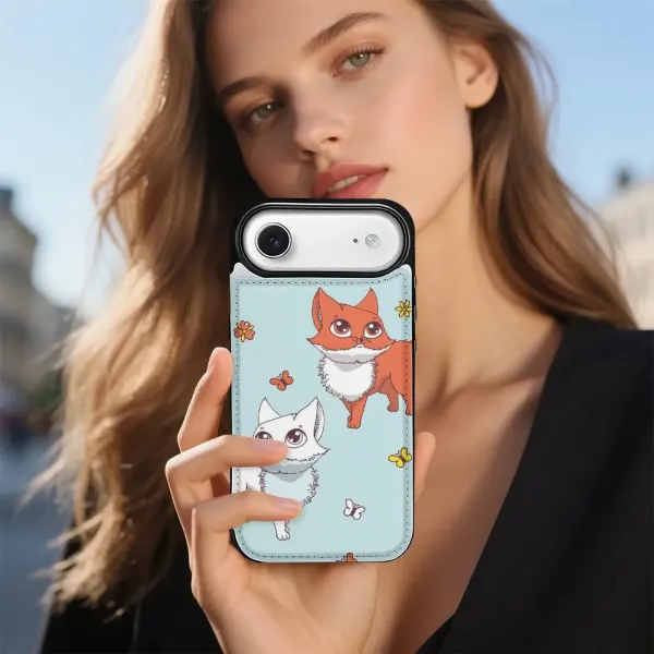 Custom iPhone 17 Air Case, Flip Wallet Cover with Card Slots and Your Own Photo