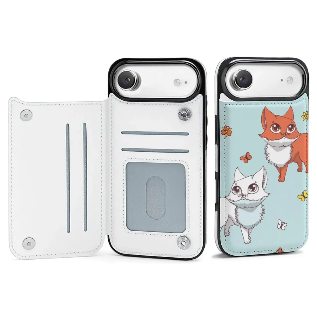 Custom iPhone 17 Air Case, Flip Wallet Cover with Card Slots and Your Own Photo — photo 3