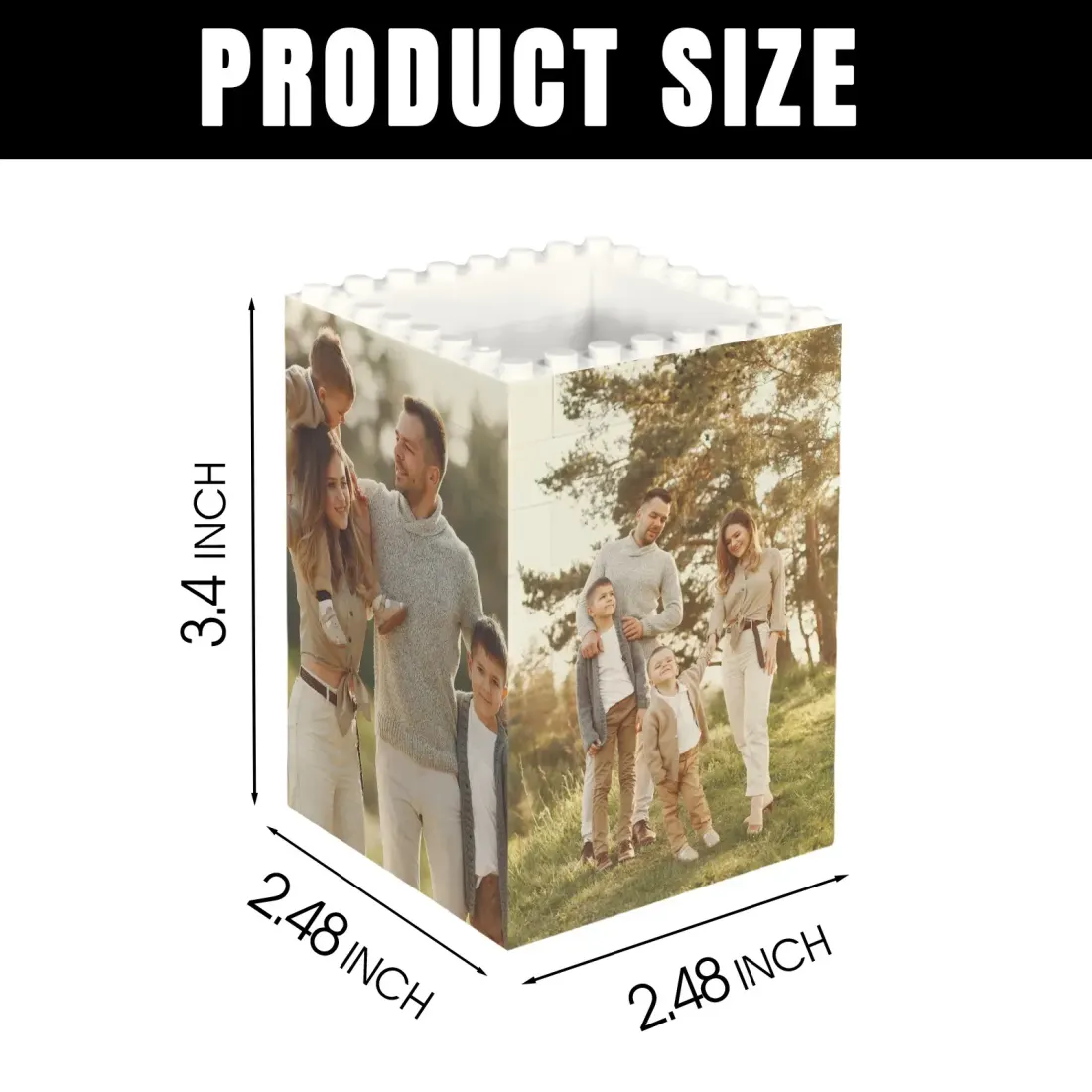 Custom Photo Pencil Holder, Building Brick Desk Gift for Dad or Teacher — photo 3