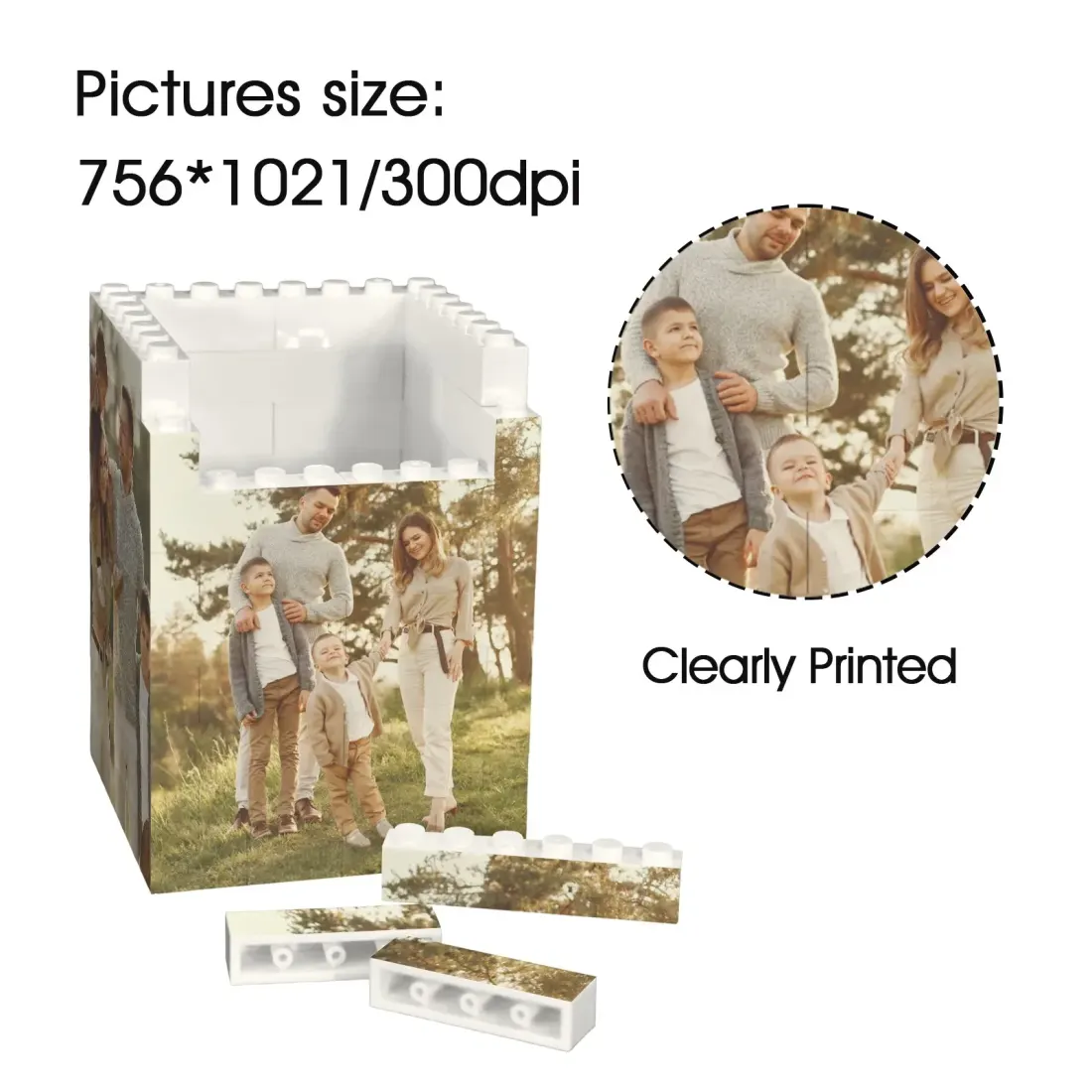 Custom Photo Pencil Holder, Building Brick Desk Gift for Dad or Teacher — photo 4