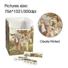 Custom Photo Pencil Holder, Building Brick Desk Gift for Dad or Teacher thumbnail 4