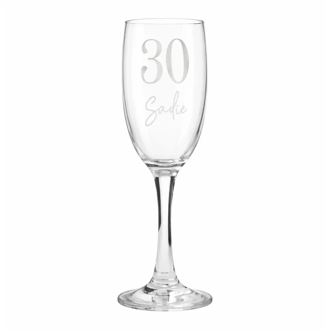 Personalised Age and Name Flute Glass, Custom Birthday Champagne Glass, Milestone Celebration Gift — photo 5
