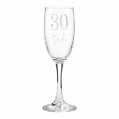 Personalised Age and Name Flute Glass, Custom Birthday Champagne Glass, Milestone Celebration Gift thumbnail 5