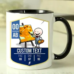 Personalised Photo Upload Football Mug, Custom Black Handle Engraved Mug thumbnail 2