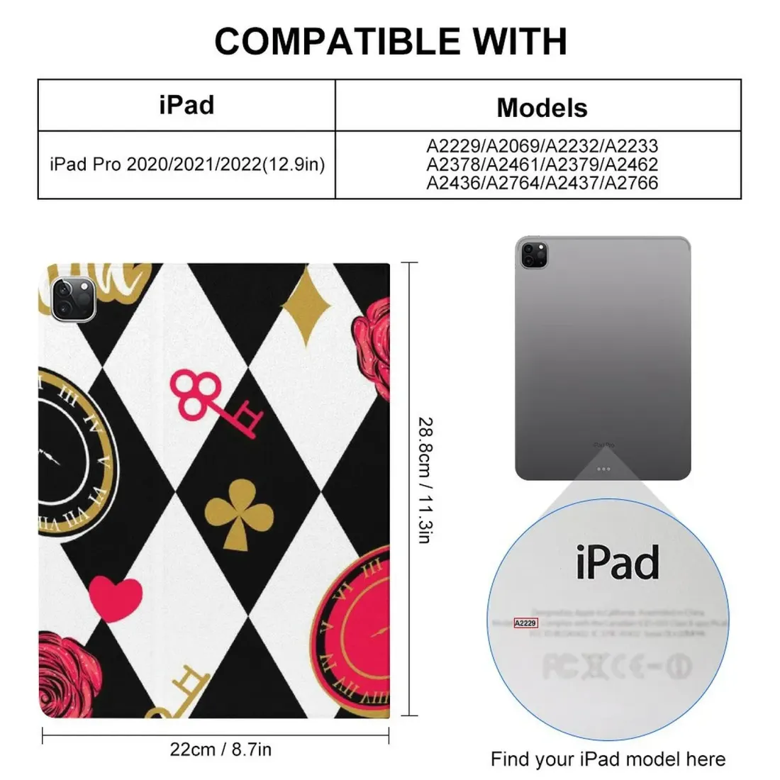 Custom iPad Pro Case 12.9 Inch, Folio Stand Printed with Your Own Design — photo 3