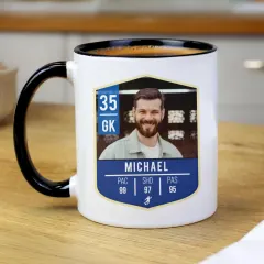 Personalised Photo Upload Football Mug, Custom Black Handle Engraved Mug thumbnail 4