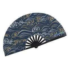 Custom Folding Clack Fan with Your Own Design, Large 25 Inch Rave Hand Fan thumbnail 1