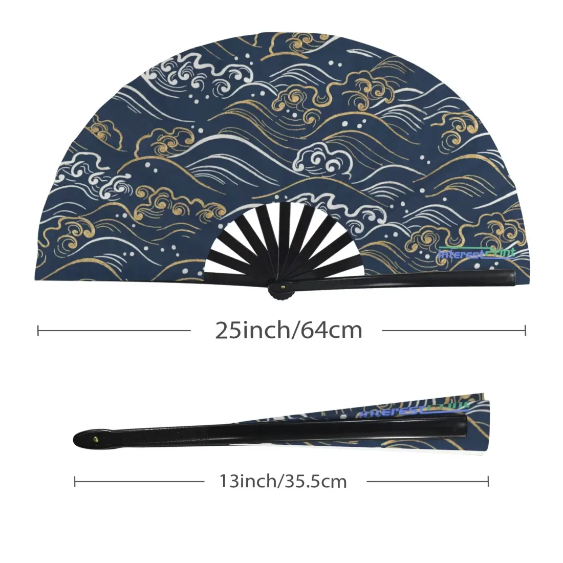 Custom Folding Clack Fan with Your Own Design, Large 25 Inch Rave Hand Fan — photo 2