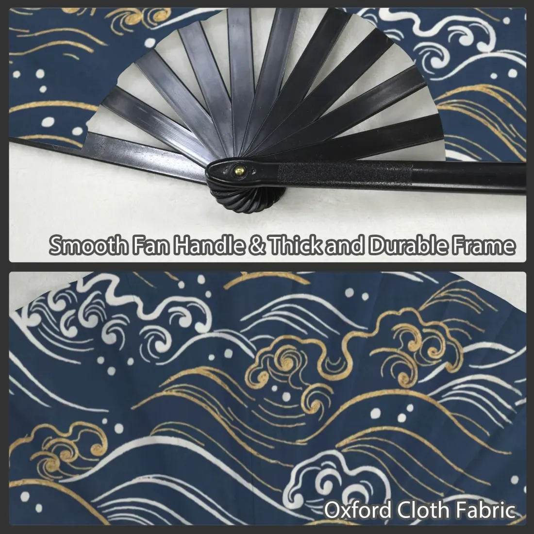 Custom Folding Clack Fan with Your Own Design, Large 25 Inch Rave Hand Fan — photo 3
