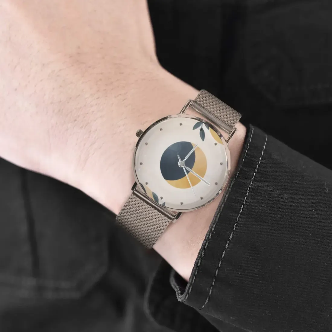 Personalized Photo Watch for Women with Stainless Steel Mesh Strap