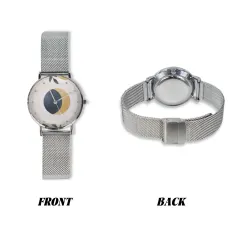 Personalized Photo Watch for Women with Stainless Steel Mesh Strap thumbnail 2