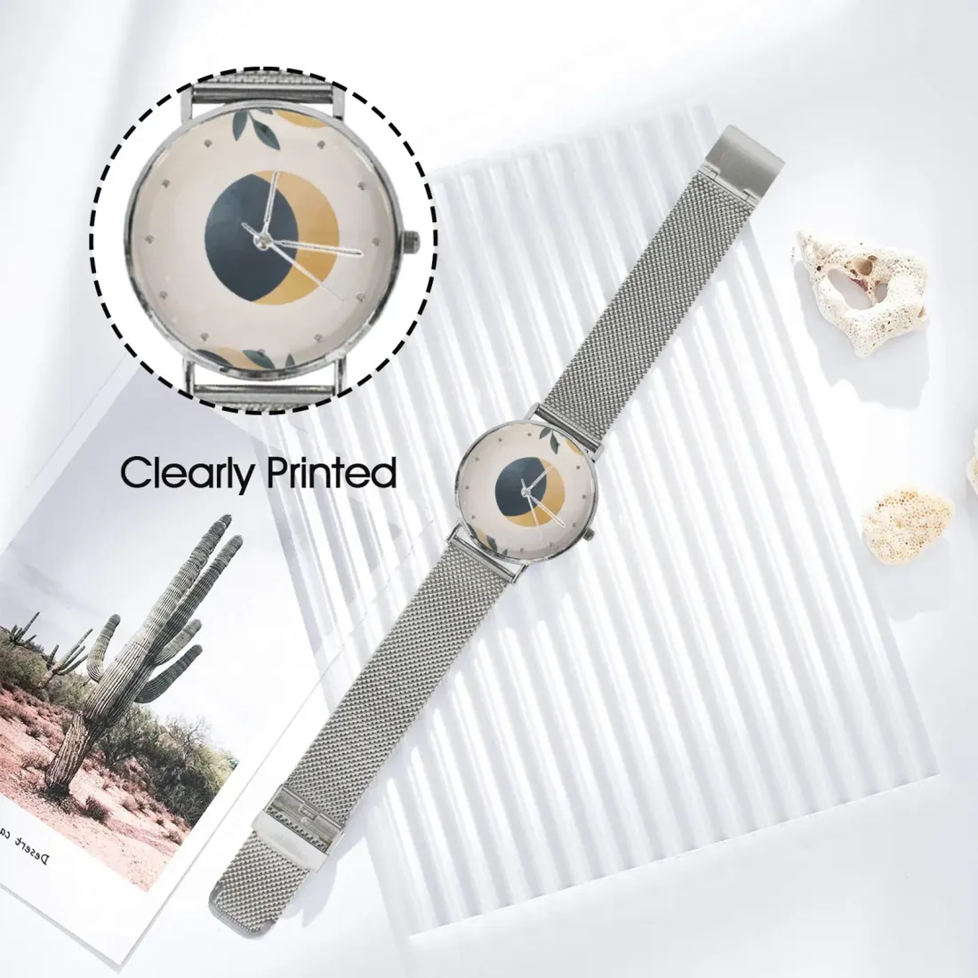 Personalized Photo Watch for Women with Stainless Steel Mesh Strap — photo 3