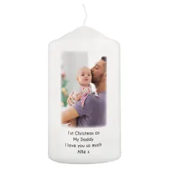 Personalised Photo Upload Pillar Candle, Custom Text Engrave Keepsake thumbnail 6